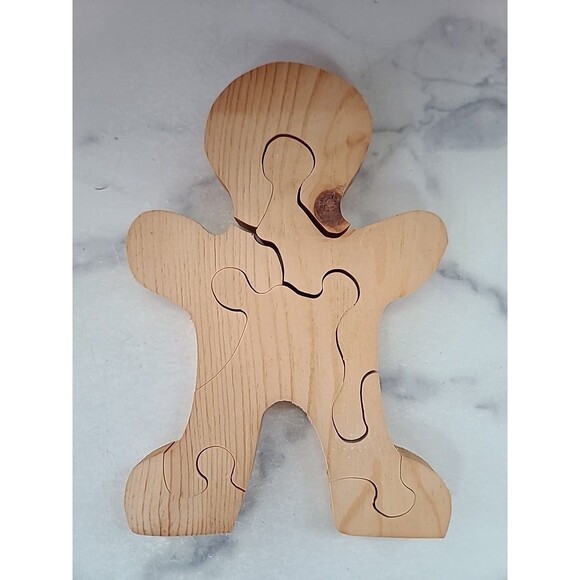 Vintage Wooden Handmade Gingerbread Wooden Puzzle - Picture 7 of 10